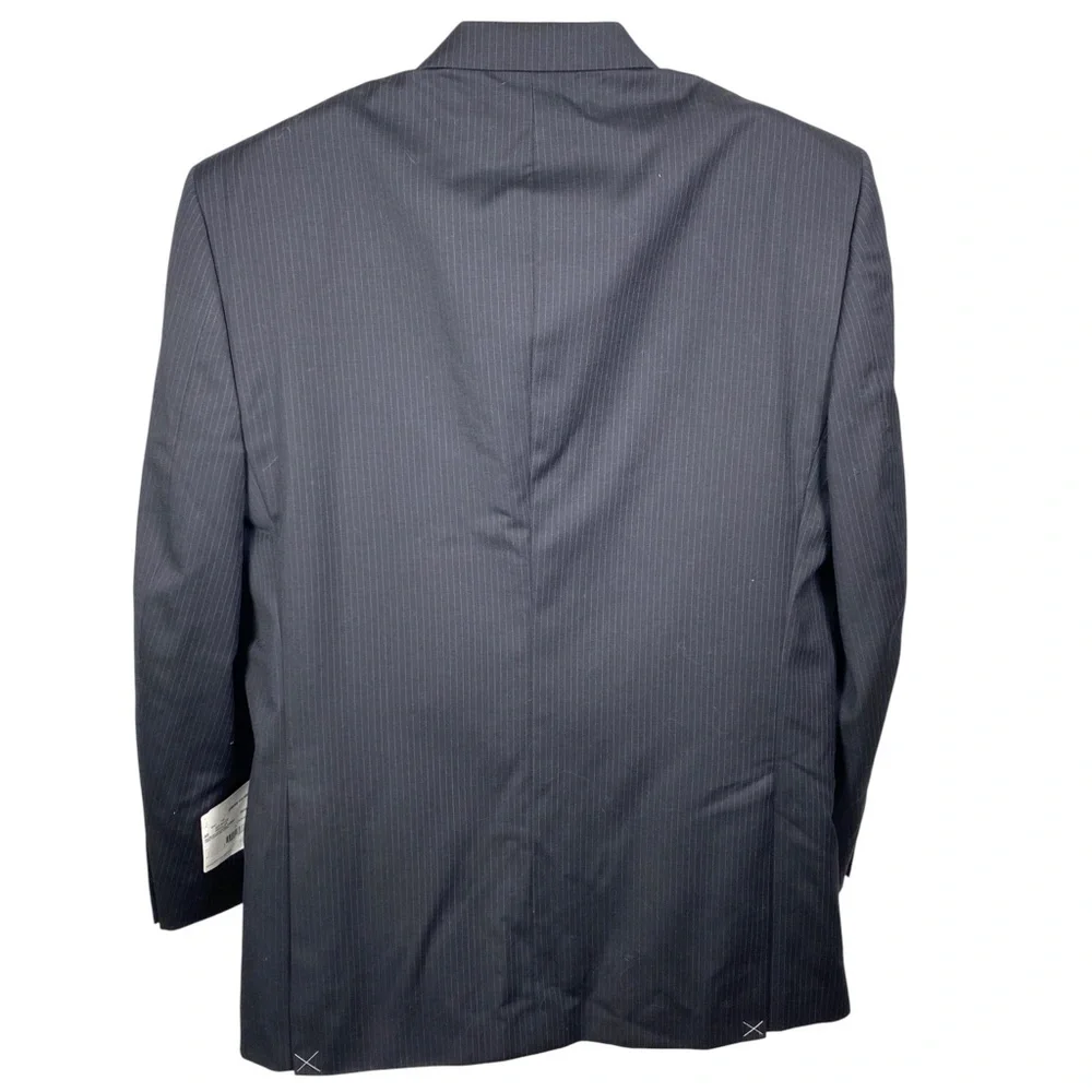 Pierre Cardin Pinstripe 2 Button Blazer Suit Coat Mens Size 46R Worsted Wool